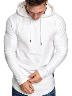 Hommes T-shirts Chic À Capuche Manches Longues Polyester Regular Fit Hoodies