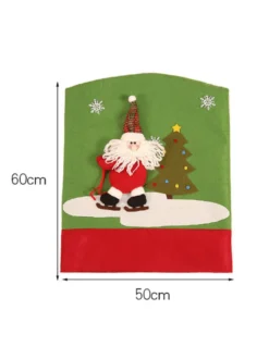 Housse de chaise de Noël verte Fibre de polyester Costumes de vacances de Noël