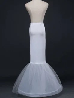 Ivoire jupon Tulle longue sirène 1 couche 2 cerceau jupon nuptiale de mariage