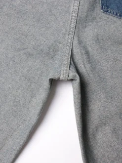 Jean femme élégant taille haute en denim bicolore