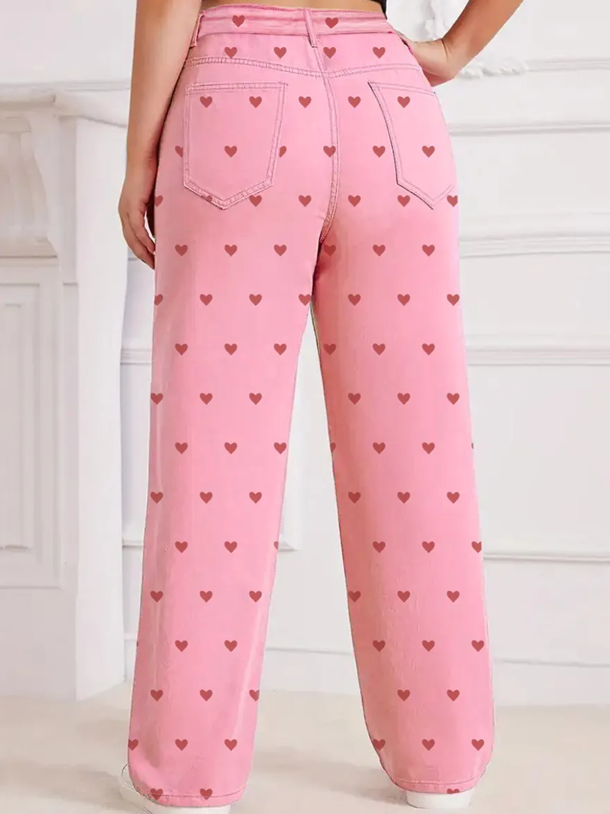 Jeans femme imprimés coupe ample et décontractée