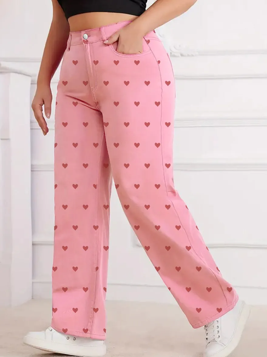 Jeans femme imprimés coupe ample et décontractée