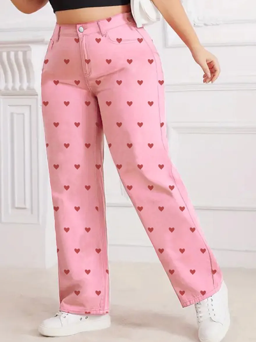 Jeans femme imprimés coupe ample et décontractée