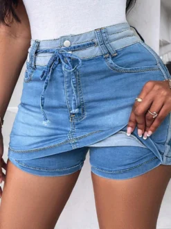 Jeans femme skinny jeans modernes en denim décontractés à ceinture