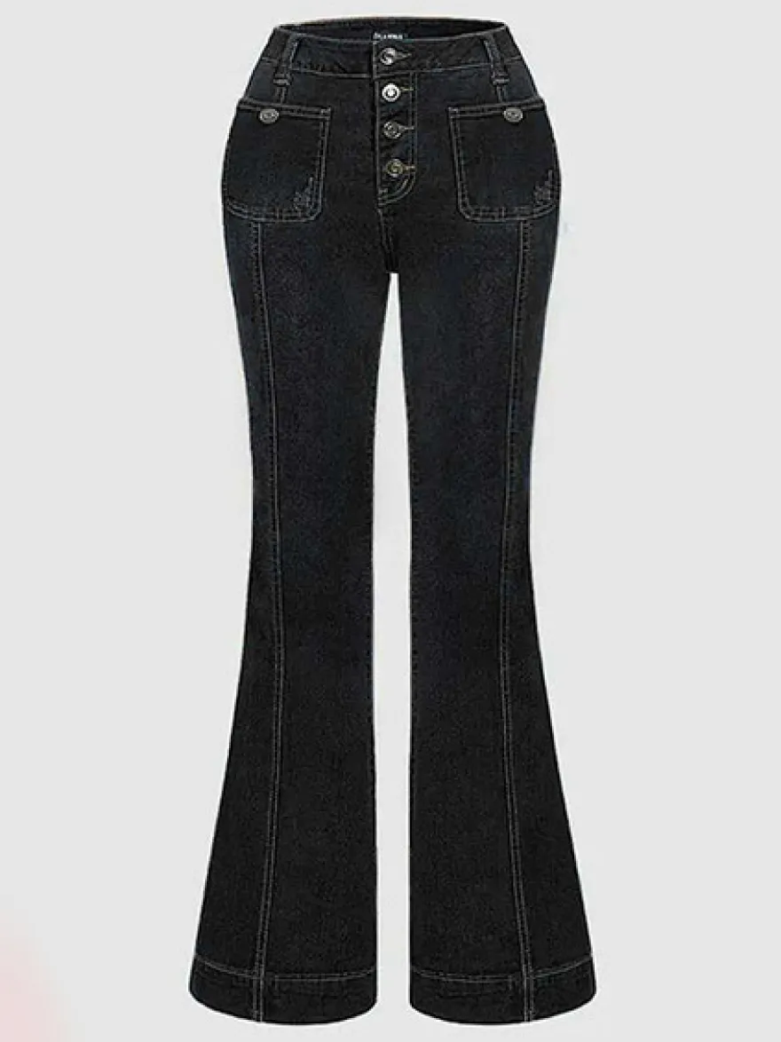 Jeans Pantalon Pour Femme Charmant Polyester