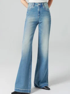Jeans pour femmes bas modernes jeans élégants taille haute en denim