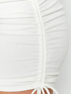 Jupe Courte Femme Moulante à Lacets Unicolore