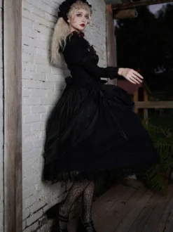 Jupe Lolita Gothique Arcs Noirs Volants Jupes Lolita