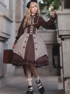 Jupe Lolita Gothique Infanta Café Marron Jupes Corset SK Lolita