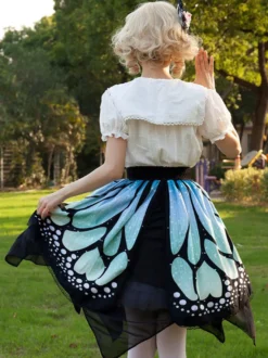 Jupe Lolita Mode Harajuku Volants Papillon Jupe Imprimée Irrégulière