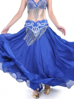 Jupe longue de danse du ventre à volants superposés pour femmes vêtements de danse ceinture non incluse