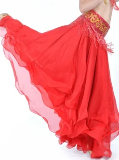 Jupe longue de danse du ventre à volants superposés pour femmes vêtements de danse ceinture non incluse