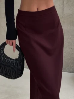 Jupe longue fendue au dos pour femme - Élégante jupe droite taille haute - Tenue de bureau luxueuse et discrète 2026