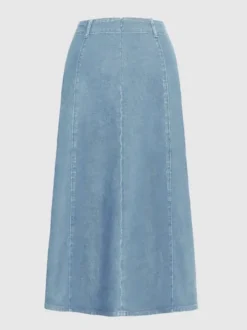 Jupe longue maxi en denim style western pour femme - Jupe longue bohème trapèze taille haute - Vêtement décontracté toutes saisons 2026