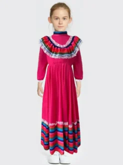 Jupe longue mexicaine costume national d'halloween jeu de rôle du jour des morts scène européenne et américaine grande jupe pivotante