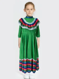 Jupe longue mexicaine costume national d'halloween jeu de rôle du jour des morts scène européenne et américaine grande jupe pivotante