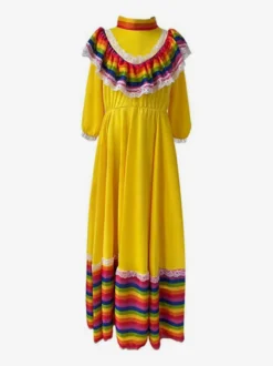 Jupe longue mexicaine costume national d'halloween jeu de rôle du jour des morts scène européenne et américaine grande jupe pivotante