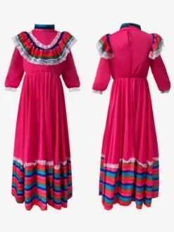 Jupe longue mexicaine costume national d'halloween jeu de rôle du jour des morts scène européenne et américaine grande jupe pivotante