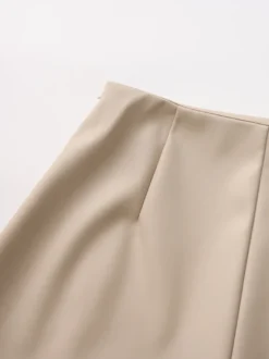 Jupe moulante mini en similicuir taille haute avec fente latérale pour femme 2026