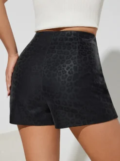 Jupe moulante mini en similicuir taille haute avec fente latérale pour femme 2026