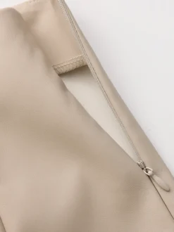 Jupe moulante mini en similicuir taille haute avec fente latérale pour femme 2026