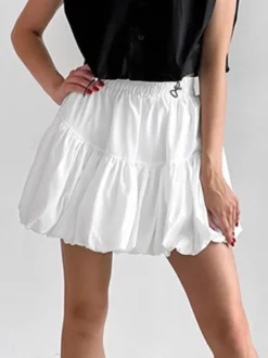 Jupes blanches en mousseline élégantes mini pour femmes