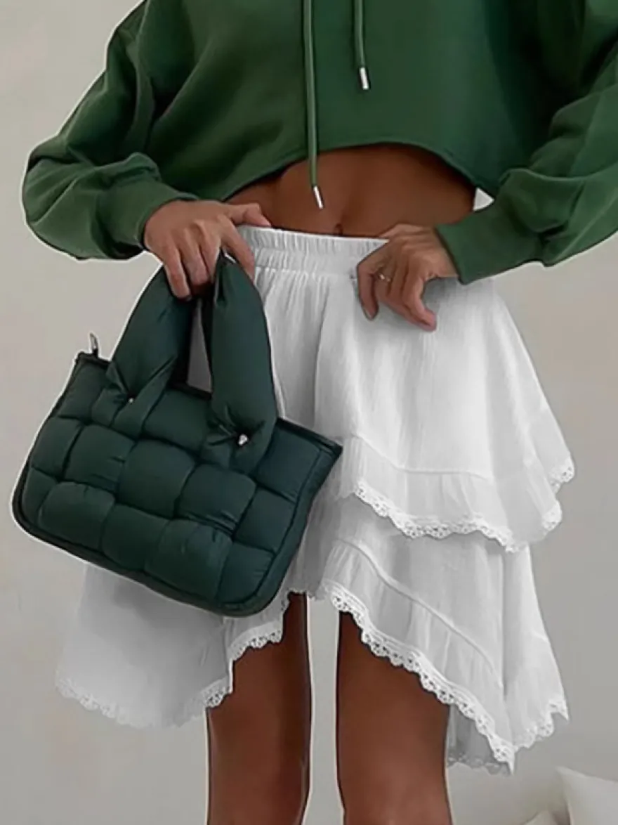 Jupes blanches taille haute élégantes mini pour femmes