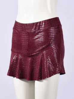 Jupes bordeaux coupe slim taille haute mini sexy pour femmes