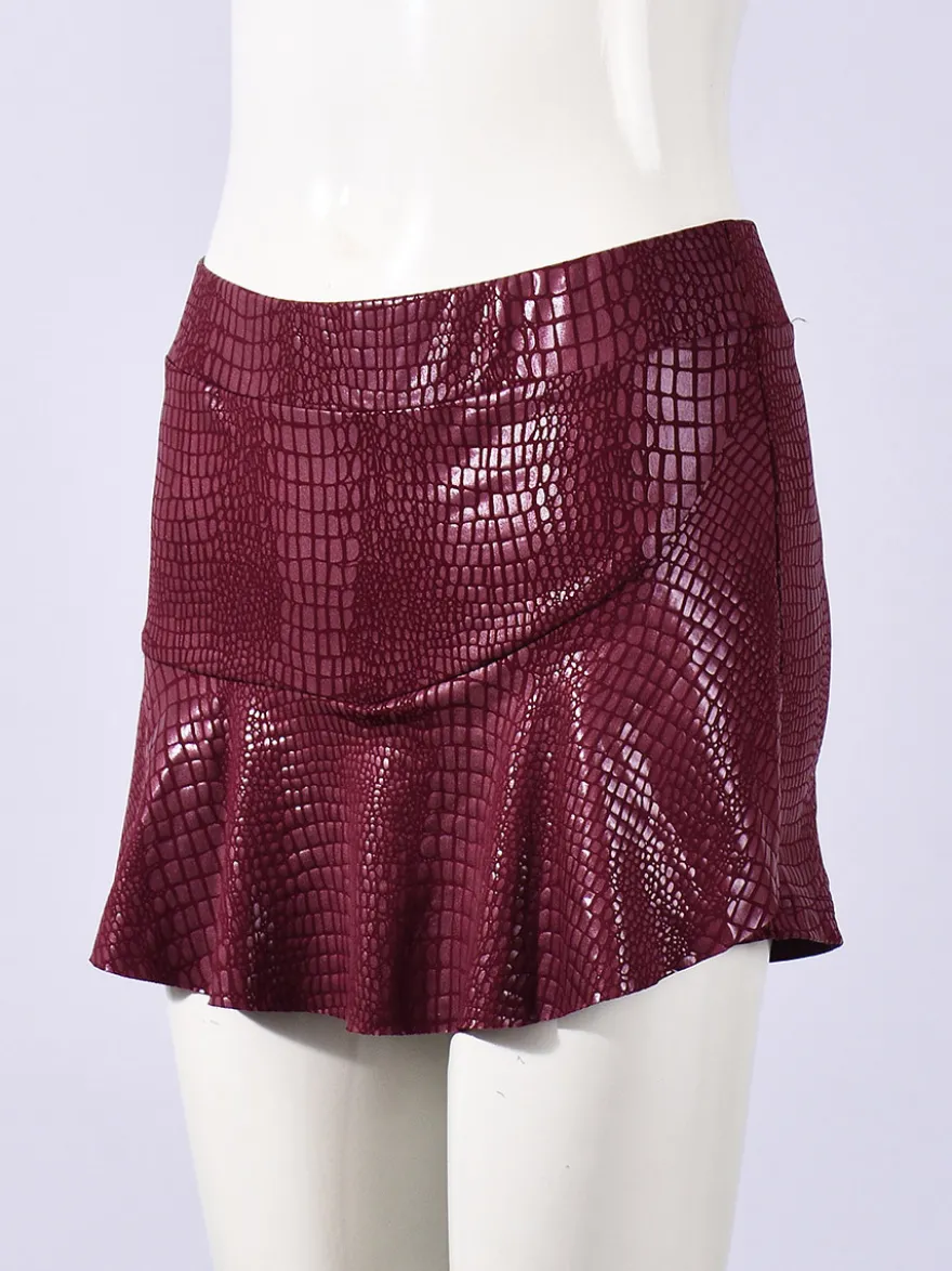 Jupes bordeaux coupe slim taille haute mini sexy pour femmes