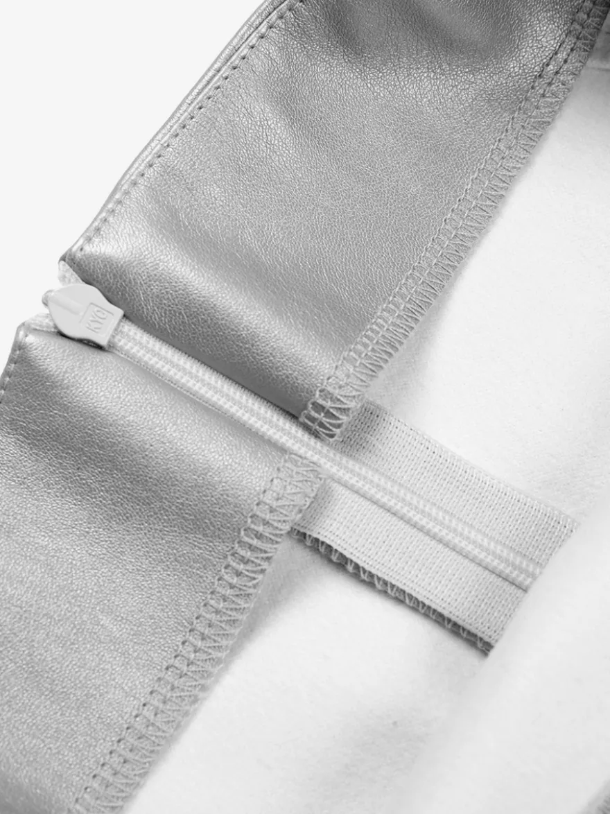 Jupes Court En Cuir Pu Argenté Taille Haute Fendue Sexy Bas Femmes