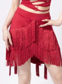 Jupes de danse latine à franges pour femmes et adolescentes jupe crayon portefeuille mini-jupe festive pour rave