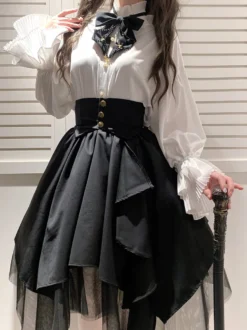 Jupes gothiques Lolita SK noires irrégulière