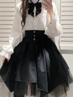 Jupes gothiques Lolita SK noires irrégulière