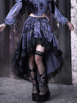 Jupes Lolita gothiques en dentelle violette SK