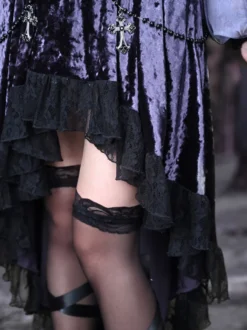 Jupes Lolita gothiques en dentelle violette SK
