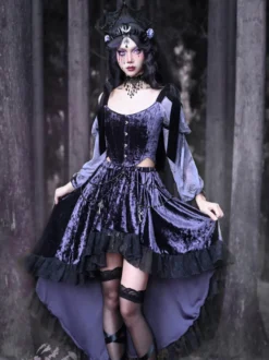 Jupes Lolita gothiques en dentelle violette SK