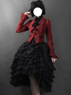 Jupes Lolita Gothiques Lolita SK Jacquard À Volants Blancs