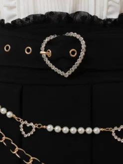 Jupes Lolita plissées à œillets blancs Steampunk Lolita SK