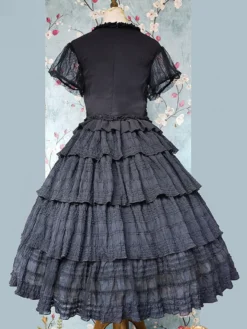 Jupes Lolita plissées noires Infanta Lolita SK