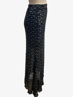 Jupes longues noires à pois taille haute élégantes pour femmes