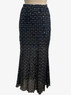 Jupes longues noires à pois taille haute élégantes pour femmes