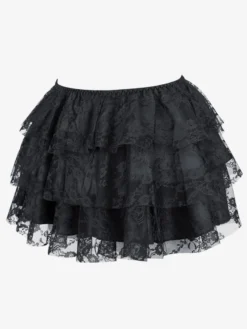 Jupes vertes à volants chics pour l'automne mini-jupes pour femmes