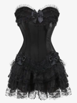 Jupes vertes à volants chics pour l'automne mini-jupes pour femmes