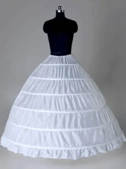 jupon de mariage blanc 1 couche en polyester