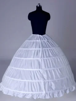jupon de mariage blanc 1 couche en polyester