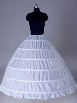 jupon de mariage blanc 1 couche en polyester