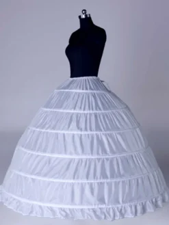 jupon de mariage blanc 1 couche en polyester