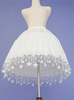Jupon en tulle sans baleine avec bordure en dentelle étoilée