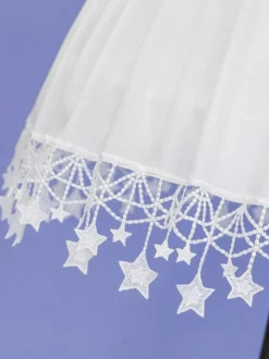 Jupon en tulle sans baleine avec bordure en dentelle étoilée