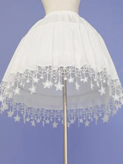 Jupon en tulle sans baleine avec bordure en dentelle étoilée